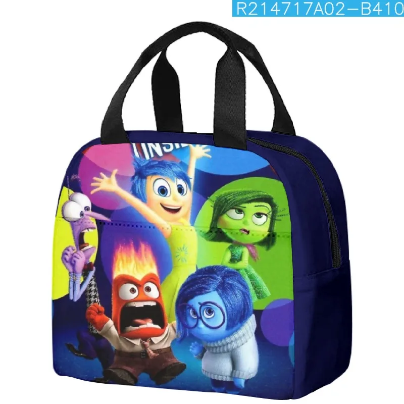 Disney Inside Out 2 Cartoon Lunch Bags Animation 3D Digital Printing Large Capacity Storage Thermal Bags Kids Portable Lunch Bag