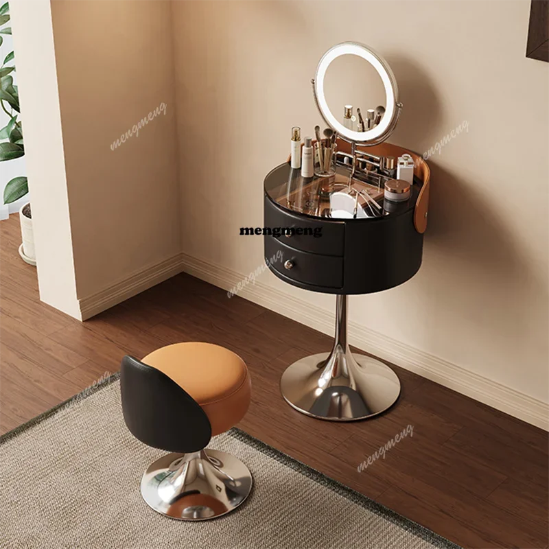 

K182Dimmable Nordic Lights Night Table Metal Round Narrow Cool Modern Nightstands Dressers Luxury Black Cabeceros Furniture Bedr