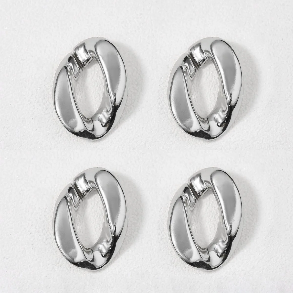 10/20pcs/lot Acrylic Link Chain Clasp Sliver Twisted Open Buckle Beads Connectors For DIY Jewelry Making Necklace Keychains