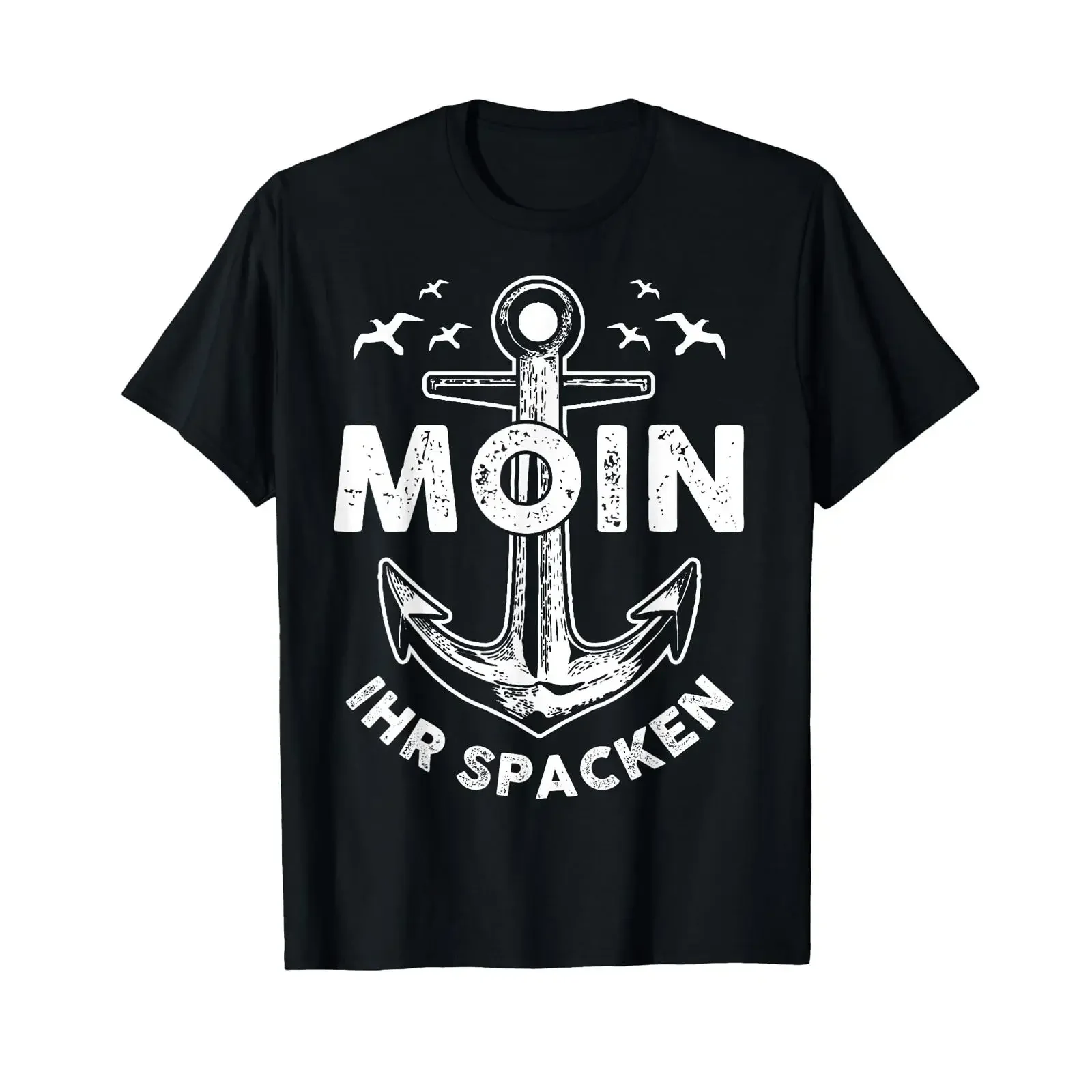 Hey you idiots Funny retro vintage anchor North German T shirt vintage Washed homme designer clothes Stretched Stylish Soft
