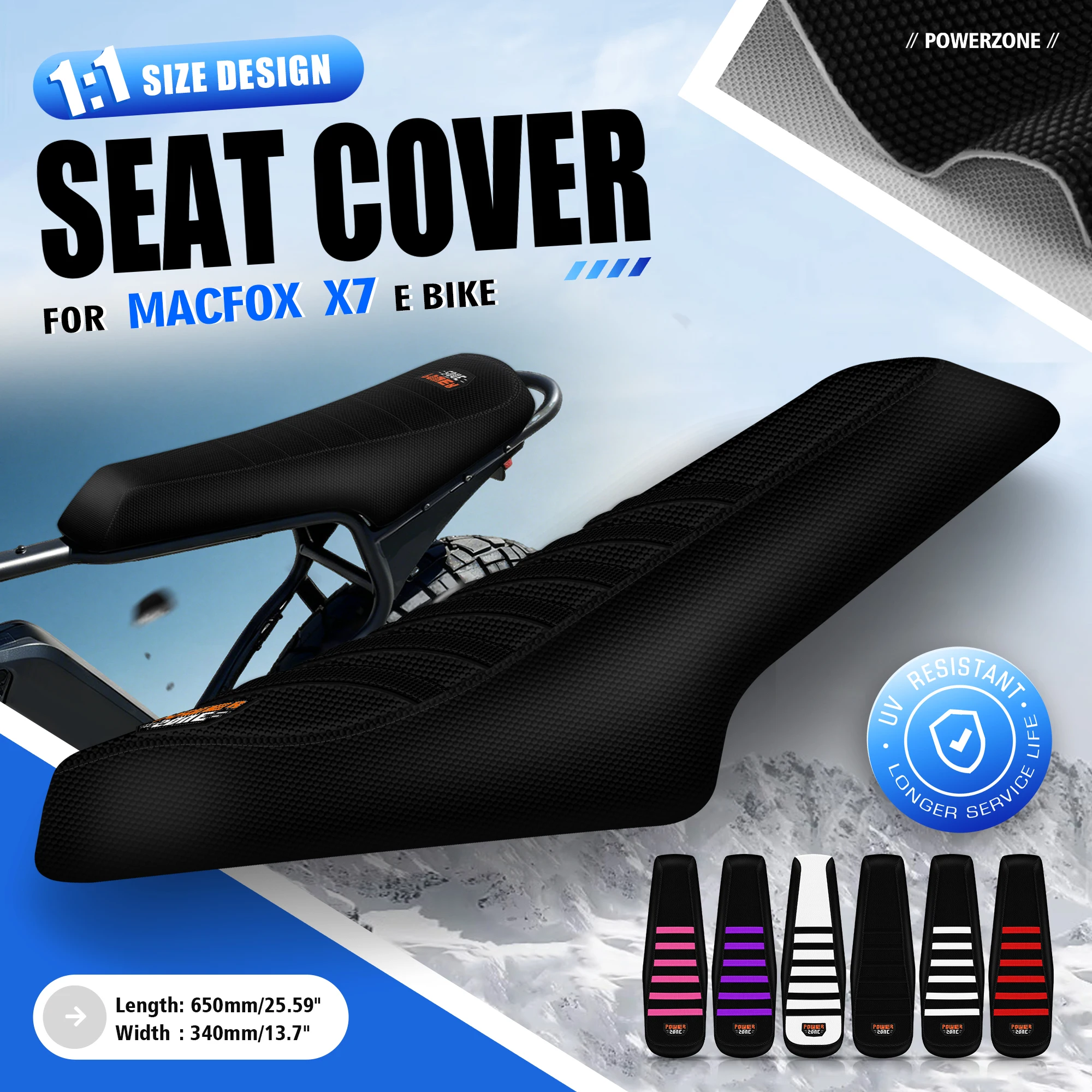 Powerzone Motorcycle E-bikes Seat Cover Cushion Protector For Macfox X7 / X7L / X1S /X2 Waterproof Off-road Dirt Pit Bike