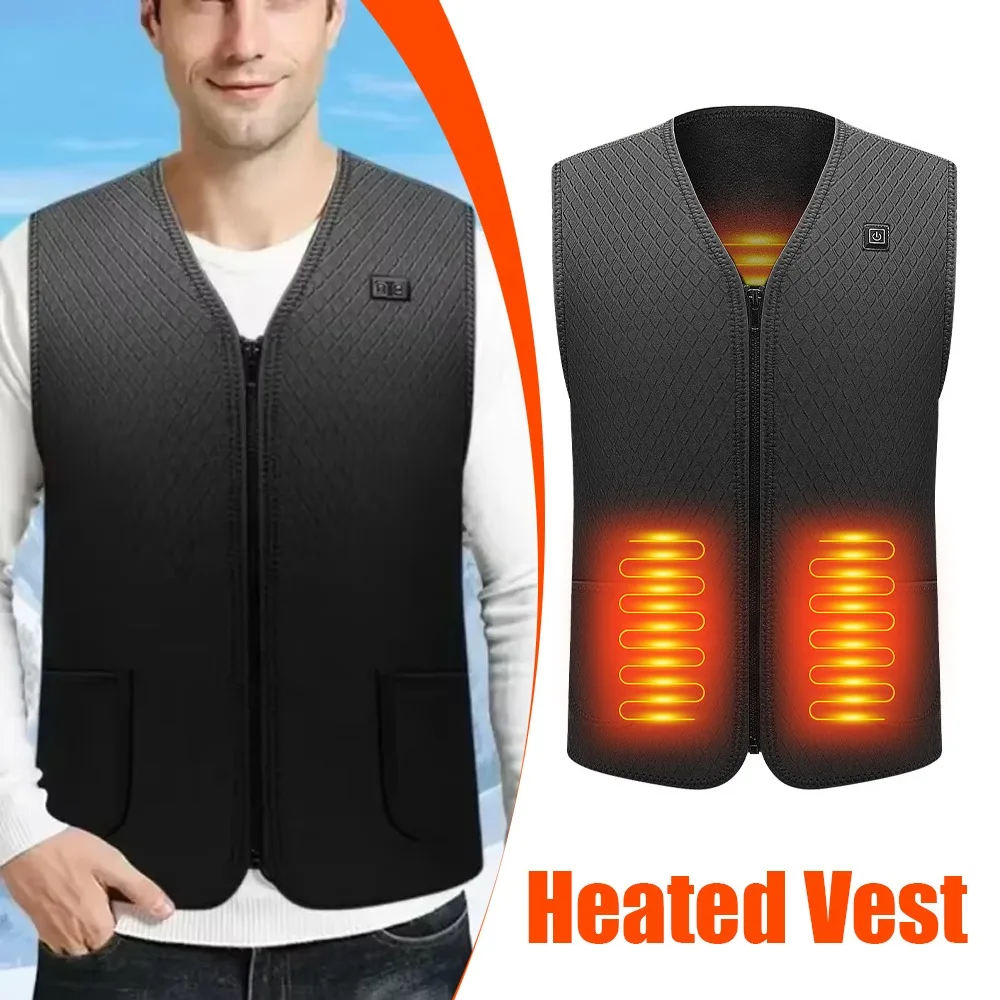 

1 шт. зимняя куртка с подогревом, безопасный интеллектуальный быстрый нагрев, электрический теплый жилет, подходит для занятий спортом на открытом воздухе, катания на лыжах, унисекс