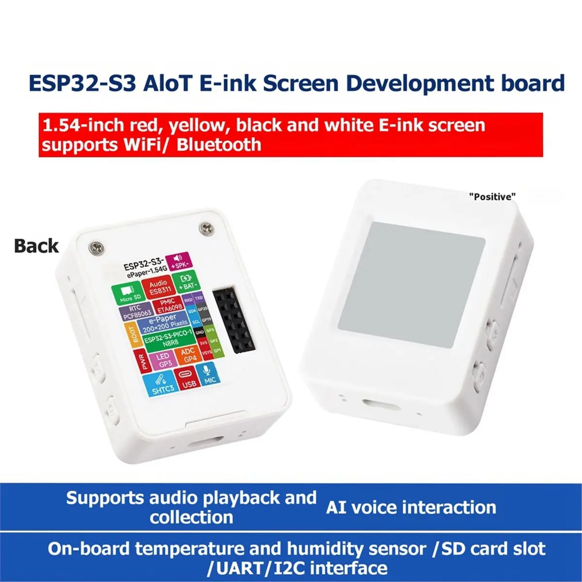 superdeal-go-154-inch-e-paper-aiot-development-board-red-yellow-black-white-color-xiaozhi-communication