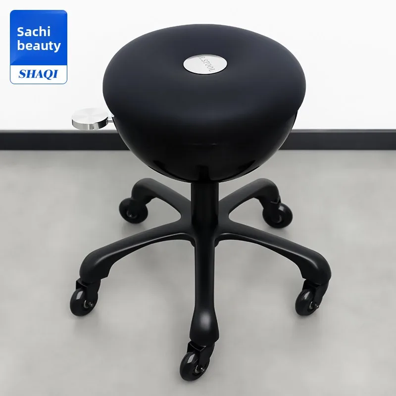 Salon Commercial PVC Barber Chair Perm Dye Master Stool Leather Seat Hydraulic Pump Adjustable Height Swivel Casters Modern Base
