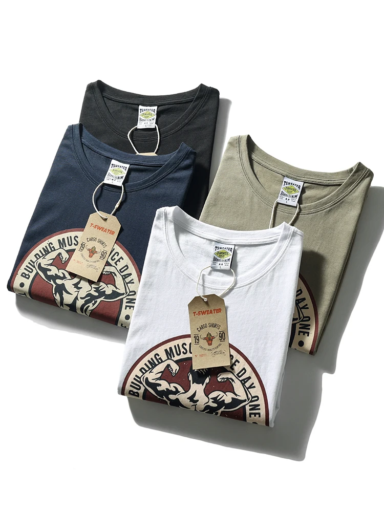 Summer New American Retro Sleeveless O-neck Letter Printed T-shirt Men's Fashion 100% Cotton Washed Old Casual Sports Vest Tops