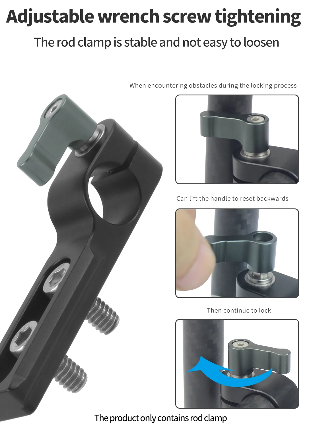 Standard 15mm Einzel Rod Clamp Quick Release Adapter mit NATO Sicherheit Schiene 1/4 Schrauben für DSLR Kamera Top Griff/platte/Käfig Rig – Detail 5