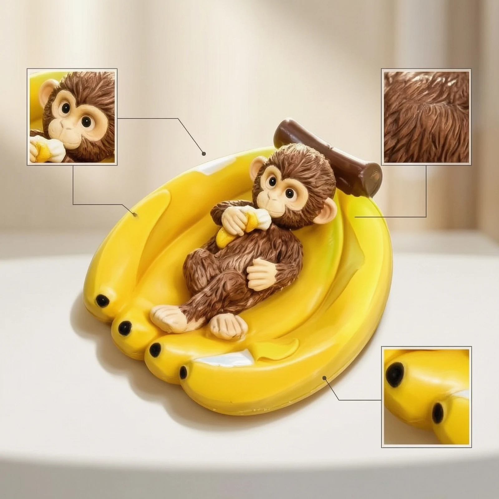 Monkey in Banana Boat Resin Mo - огляд і ціна Aquarium Decor