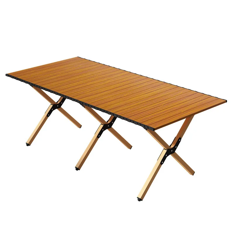 Yueyu Wood Granule Black Walnut Folding Table Outdoor Mortise and Tenon Structure Table and Chairs Are Safe and Stable