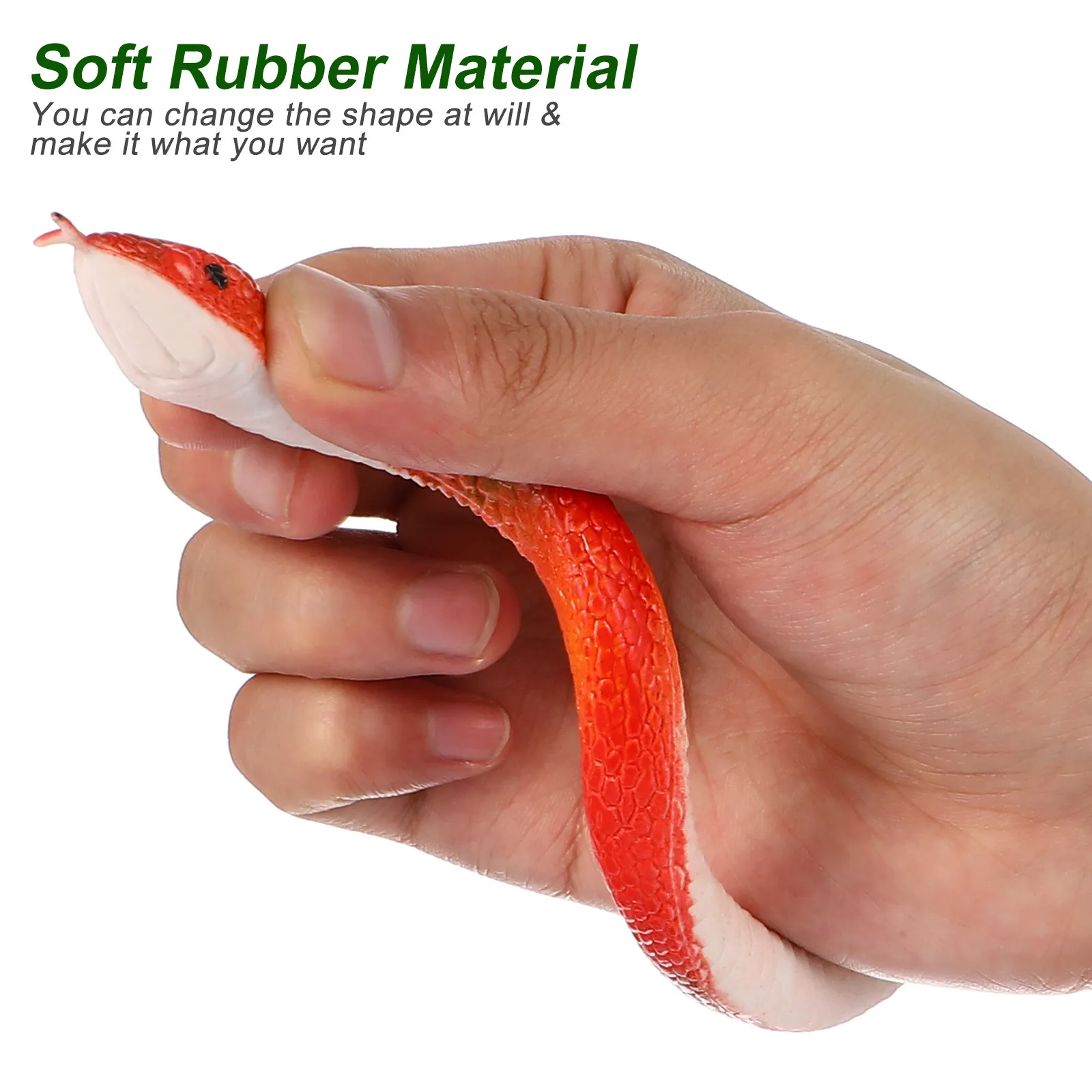 6Pcs 75Cm Realistic Touch Rubber Snakes Scary Vivid Decor for Halloween Parties Carnivals Costume Events Prank Simulated Reptile