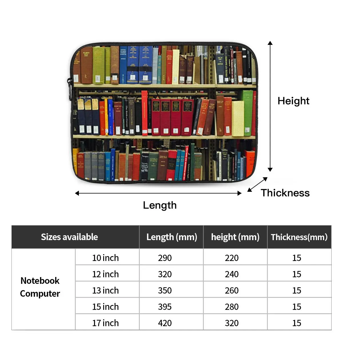 Education Library Book Notebook Laptop Bag Case Pouch Notebook Sleeve Cover Bag Tablet Shockproof Case Bag