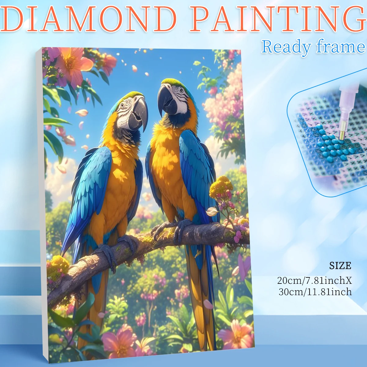 

Наборы для алмазной вышивки 5D RUOPOTY «Попугай в рамке» для взрослых, уникальный подарок, поделки своими руками, животные, полная круглая/квадратная вышивка алмазами, для дома