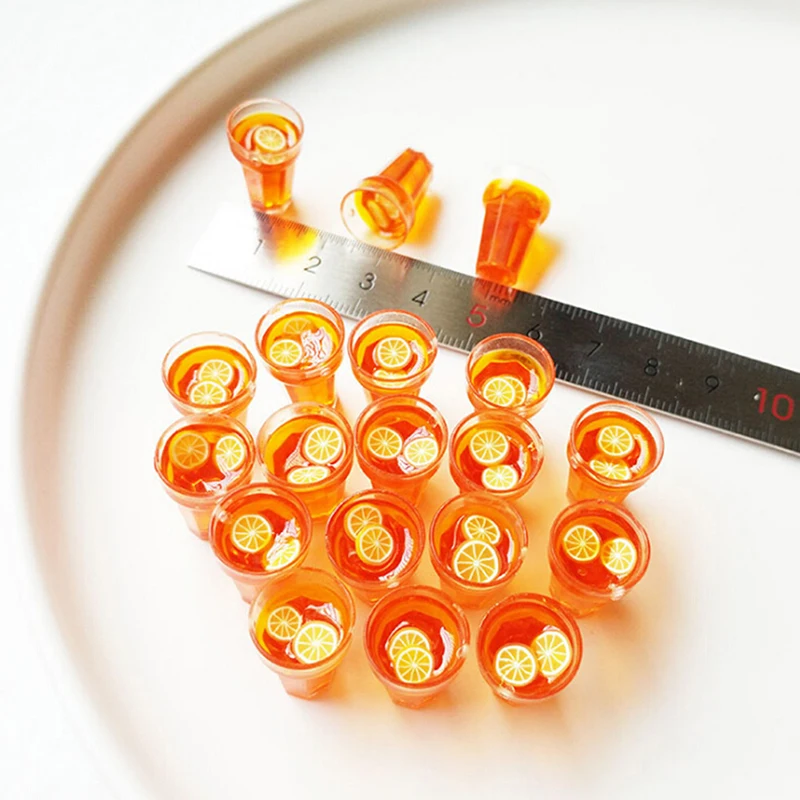 5개 1:12 인형의 집 미니어처 음식 레몬 티 컵 인형 집 음료 모델 장난감