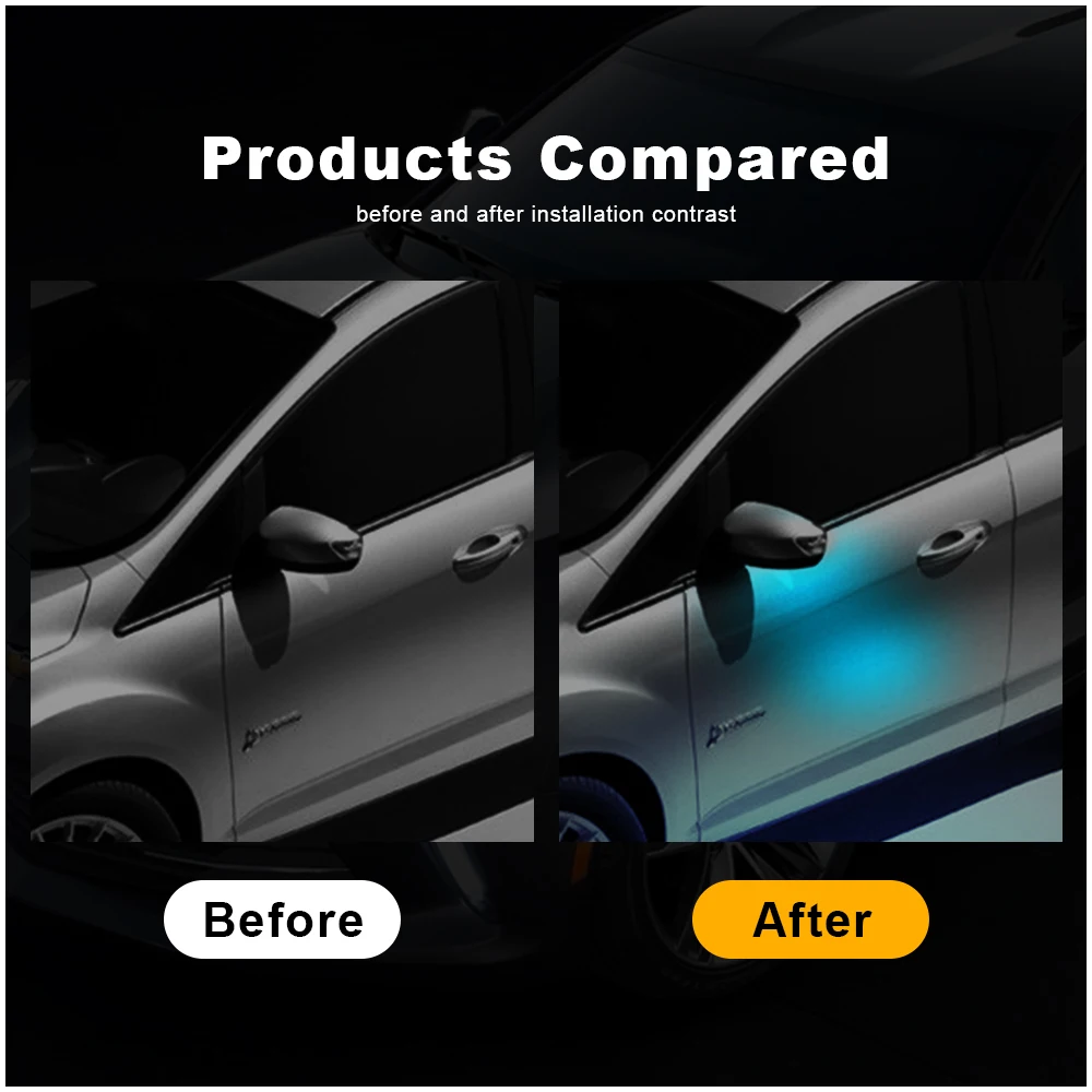 2PCS Led Under Side Mirror Light For Ford SMax CMax Kuga Escape Monde 4 Focus 3 Grand 2 Accessories Puddle Lamps
