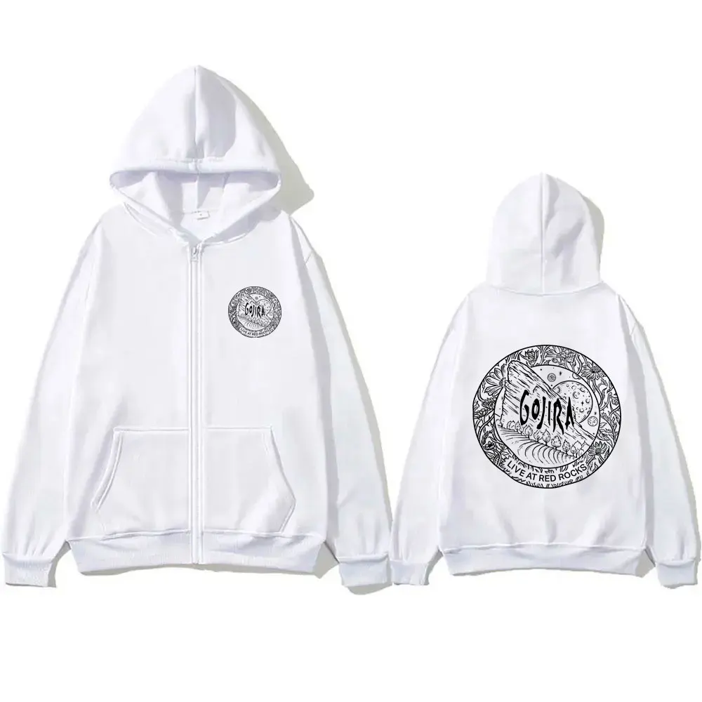 French Metal Rock Band Gojira Zipper Hoodie From Mars To Sirius Zip Up Jacket Flying Whales Hoodies Male Oversized Streetwear