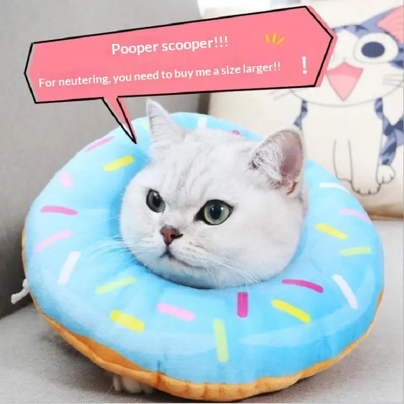 Pet Elizabethan Collar Adjustable Anti-Bite Surgery: Anti-Lick Wound Healing Cat Protection Plush