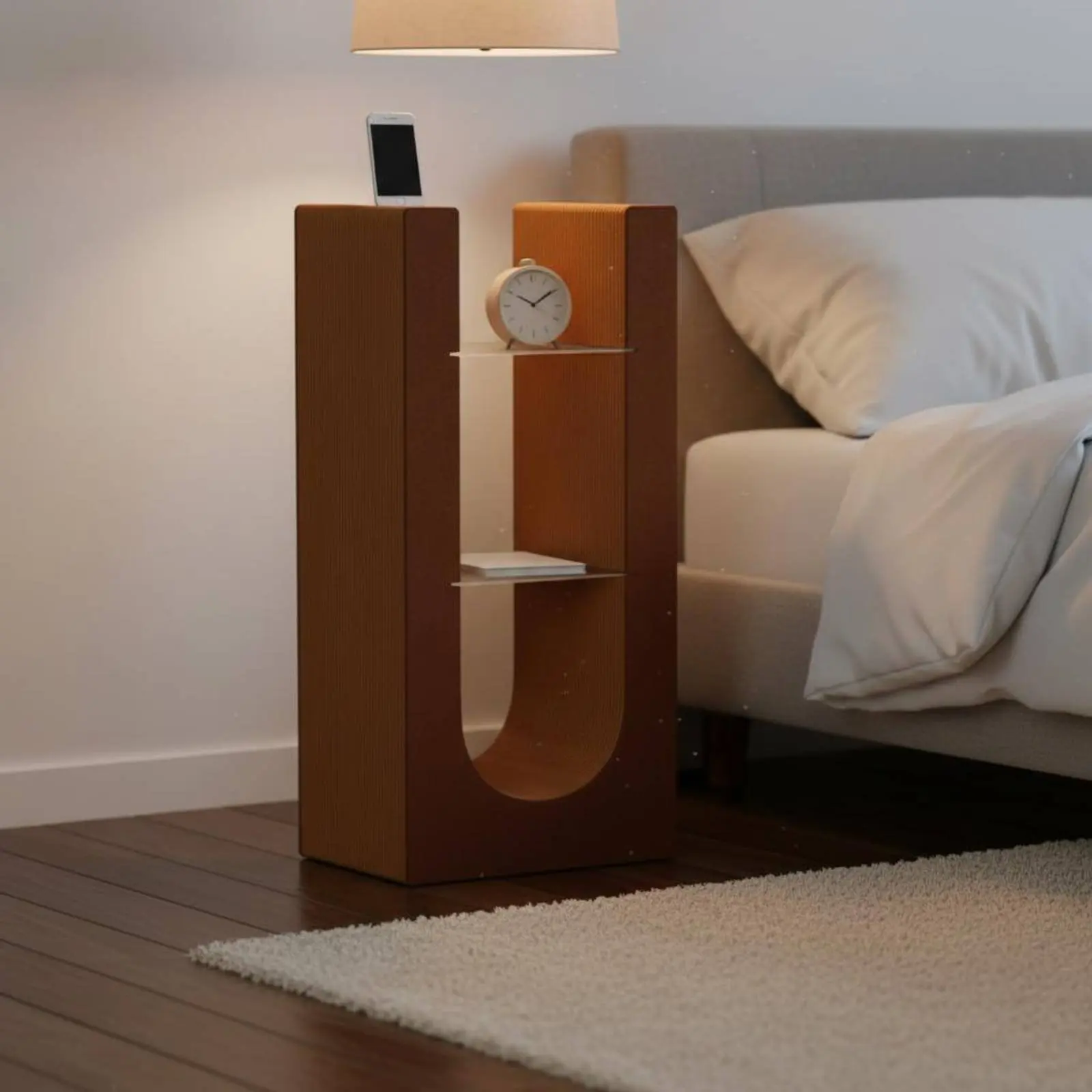 

Foldable Paper Side Table Space-Saving Accordion Paper Table Hexagonal Framework Framework Stool Lightweight Home Furniture