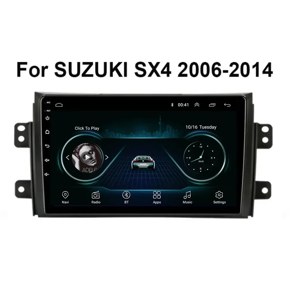 2 Din Android 13 Car Stereo Radio DVD GPS Multimedia Video Player 5G WiFi Camera DSP Carplay For Suzuki SX4 2006-2023 to 2035