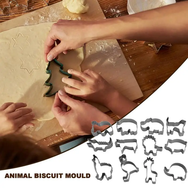 

Cookie Cutters Variety Pack Stainless Steel Cookie Molds 12 Pieces Sandwich Cutter Cute Cookie Cutters Animal Cookie Mold For