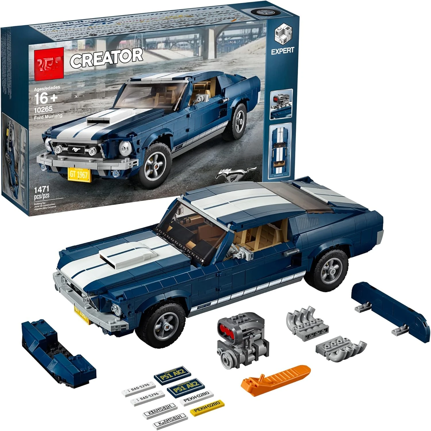 Creator Expert Ford Mustang 10265 Building Set - Exclusive Advanced Collector's Car Model, Featuring Detailed Interior