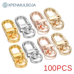 100Pcs Roterende Hond Gesp Vergulde Kreeft Sluitingen Haken Voor Diy Sieraden Maken Sleutelhanger Keten Ketting Accessoires Groothandel