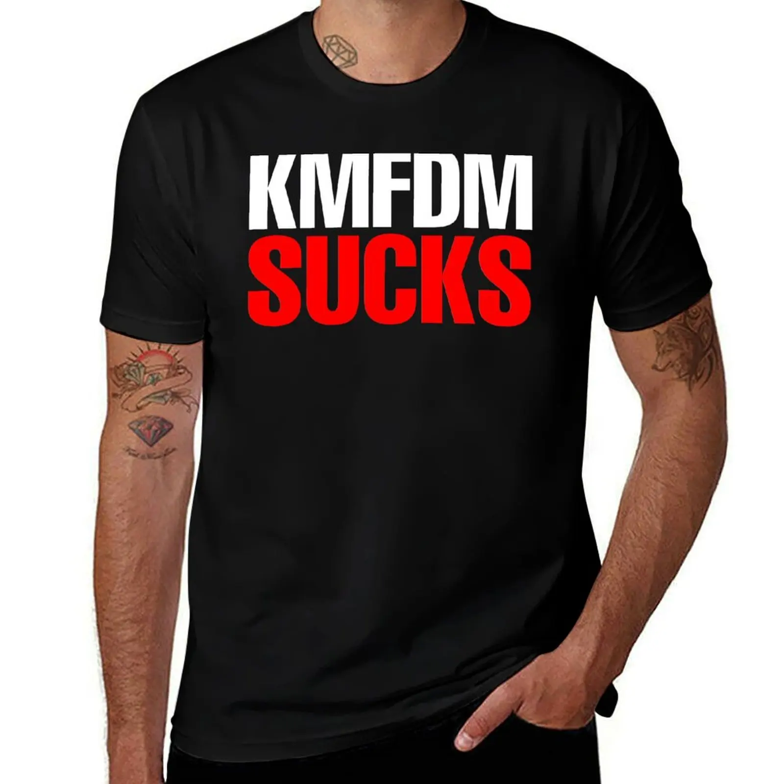 

KMFDM SUCKS T T-Shirt essential t shirt vintage graphic tee mens graphic t-shirts funny