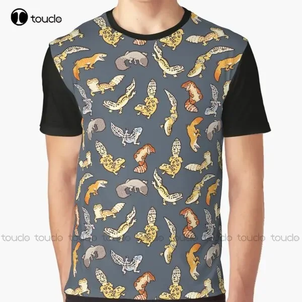 Chub Geckos In Dark Grey Graphic T-Shirt Custom Aldult Teen Unisex Digital Printing Tee Shirts Custom Gift Xxs-5Xl Streetwear