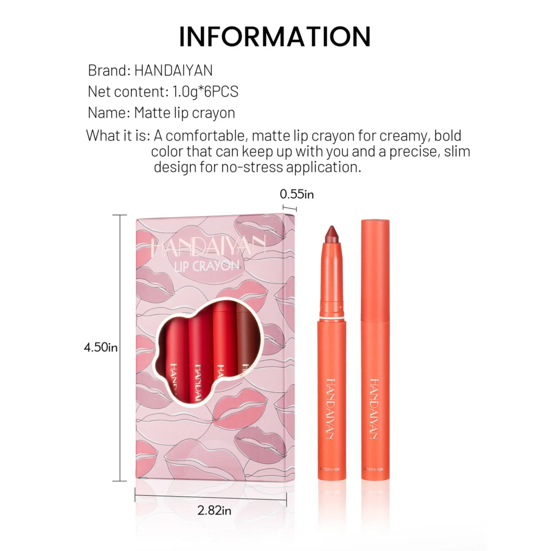 6-delige langdurige matte lippenstiftset - niet-plakkerige lipliner en lipkrijt combo lippenbalsem lipliner cosmetische kit voor perfecte make-up