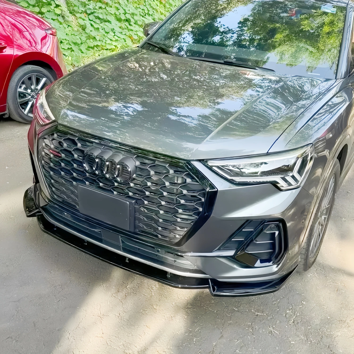 

MAX Car Front Bumper Splitter Lip Spoiler Diffuser For Audi Q3 MK2 F3 TFSI TDI S-Line 2019-2025 Bodykits Tuning ABS Gloss Black