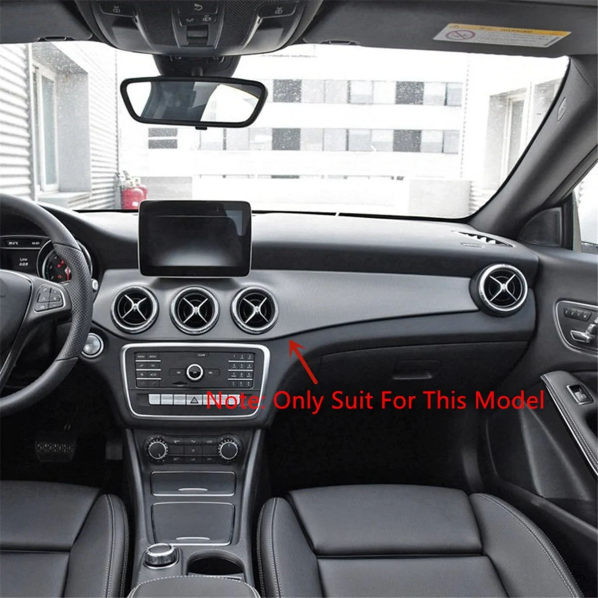 

LHD Console Dashboard Air Outlet Panel Trim Sticker Cover for Mercedes Benz CLA C117 GLA X156 13-19 Matte Carbon Pattern