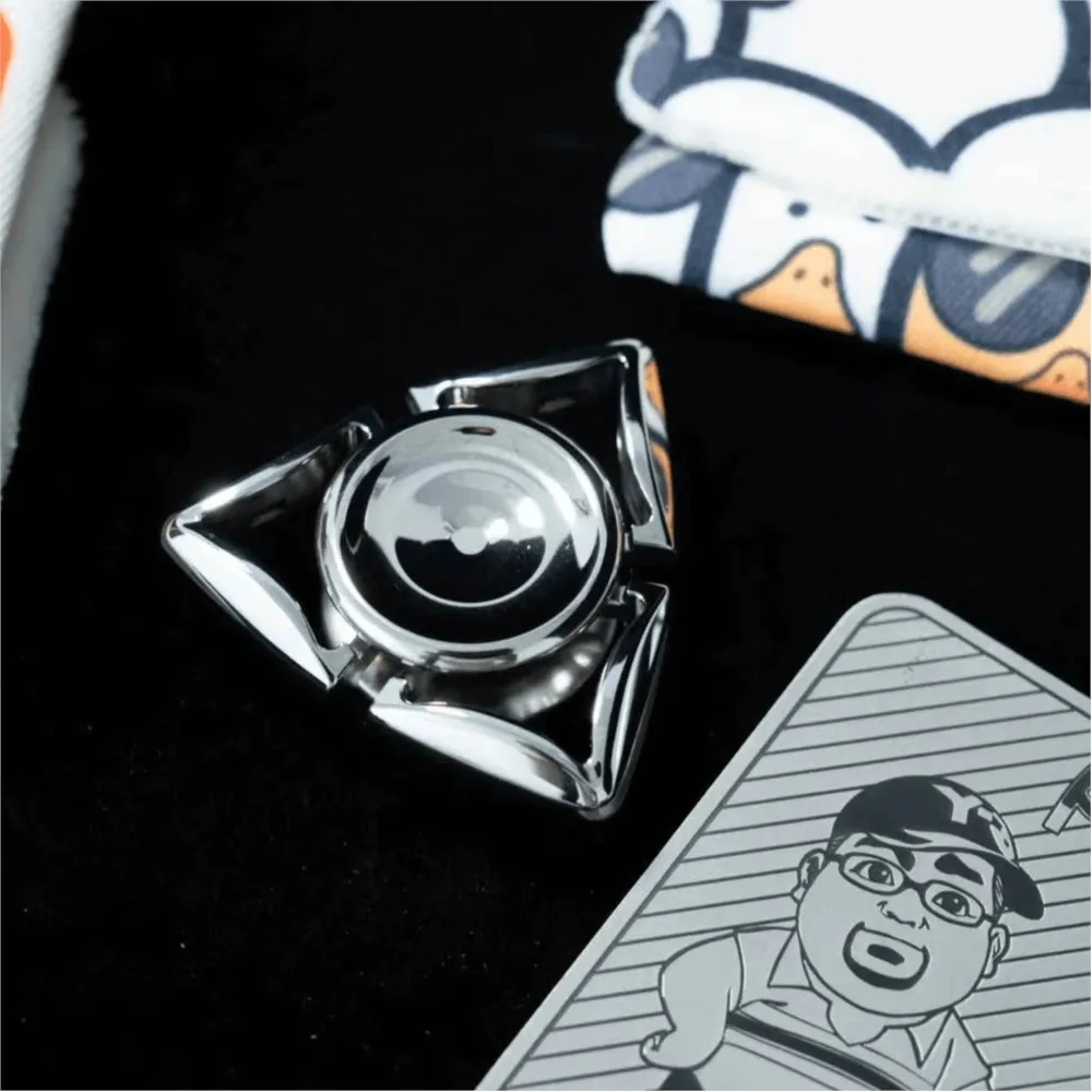 PPEDC Friend Fat Fidget Spinner Three-bladed Fidget Spinner 50mm Gyro Anti-stress Toys For Adults Stainless Steel Titanium