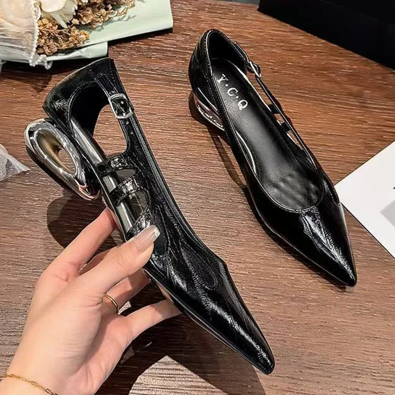 

Designer New Women Pointed Toe Heeled Sandals Fashion Summer Shoes 2025 Dress Elegant Woman Party Pumps Brand Mujer Zapatillas