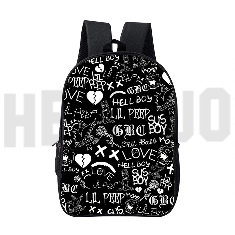 Mochila Anime Rapper Lil Peep Mochila de Grande Capacidade para Estudante, Adolescente, Mochila 3D, Laptop, Esporte, Faculdade, 16"