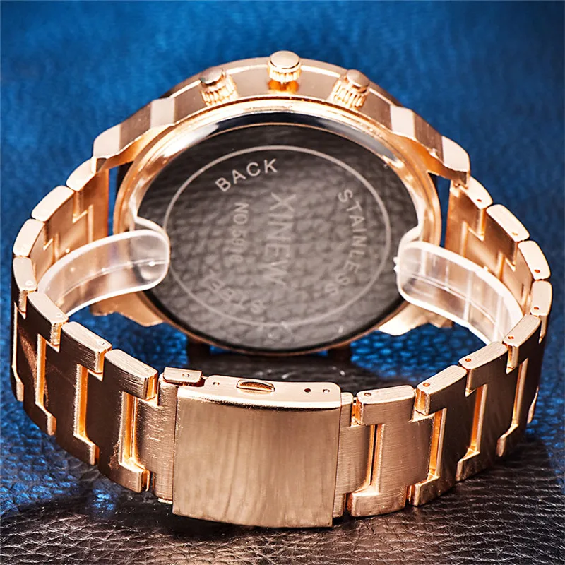 5.6cm Big Face Famous Brand DZ Designer orologi uomo Fashion Casual Alloy Band Golden Date orologio al quarzo Montres de Marque de Luxe