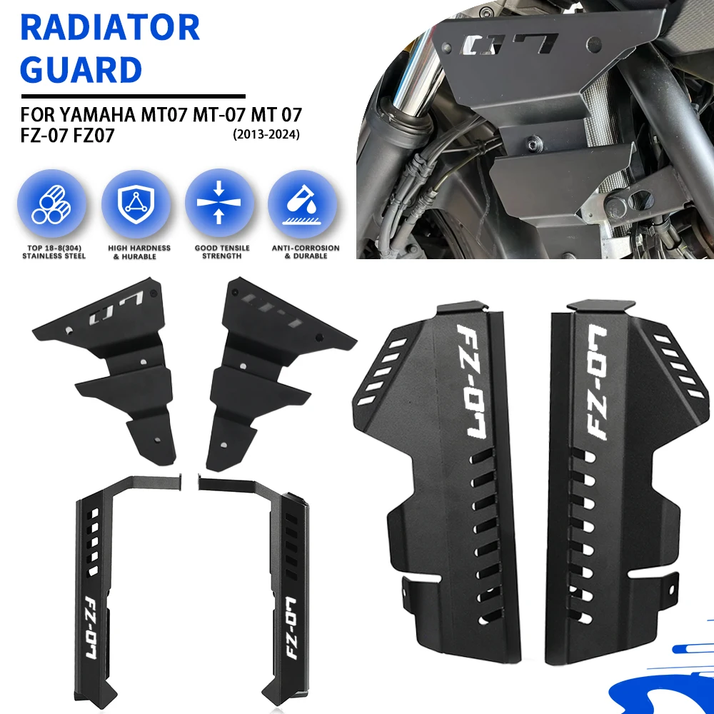 

Для Yamaha MT07 MT-07 FZ-07 FZ07 аксессуары для мотоциклов, боковая крышка радиатора, передний обтекатель 2013-2025 2024 2023 2022 2021