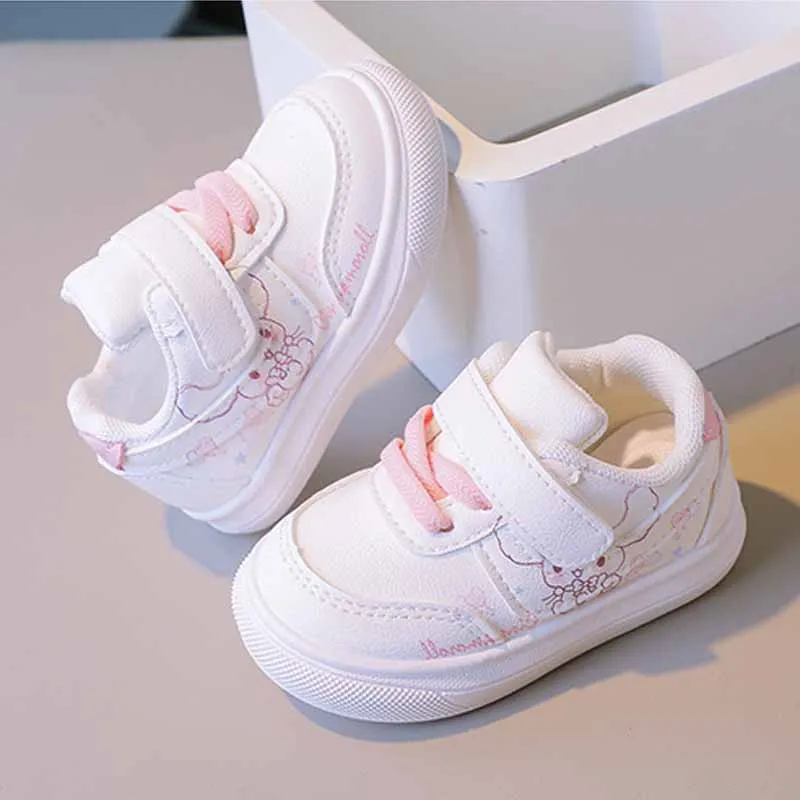 Baby Kid\'s Fashion Little White Shoes Sanrio Cartoon Cinnamoroll Cute All-match Board Shoes Toddler Baby Soft Sole Single Shoes