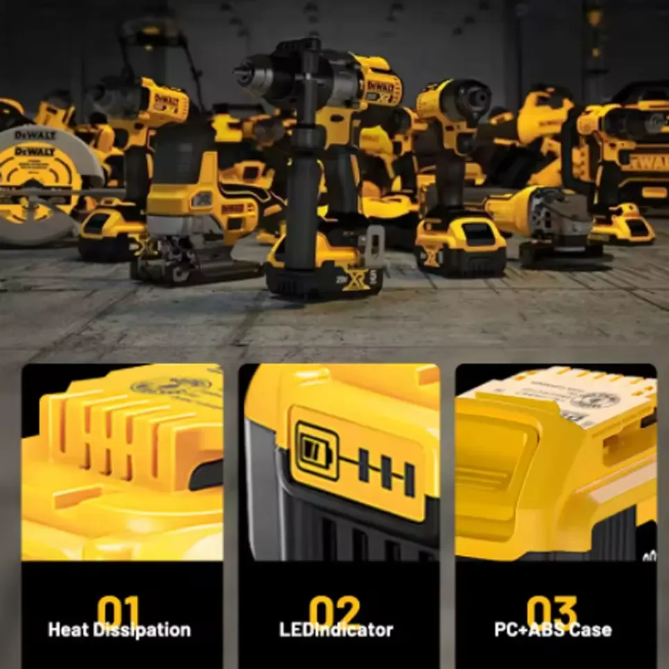 Batteria originale Dewalt 20v PowerTool 6.0Ah Batteria agli ioni di litio garanzia della qualità, sostituzione DCB202 DCB205 DCB609 DCB612