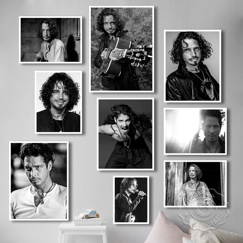 Chris Cornell Singer Guitarist Prints Poster Rock Music Star Wall Art Picture Bar Pub Club Canvas Painting Room Home Decor