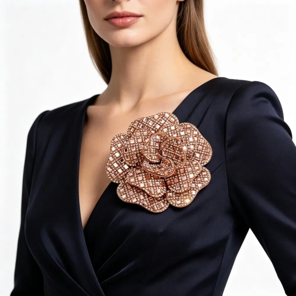 3D Design Rhinestone Flower Patches DIY Craft Corsage Style Fabric Embellishments Embellishment Badge Self-Adhesive