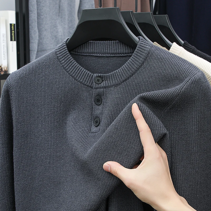 

New Business Sweater for Man Autumn Winter New Long Sleeve O Neck Soft Comfortable Casual Pullovers Sweaters for Men Clothing