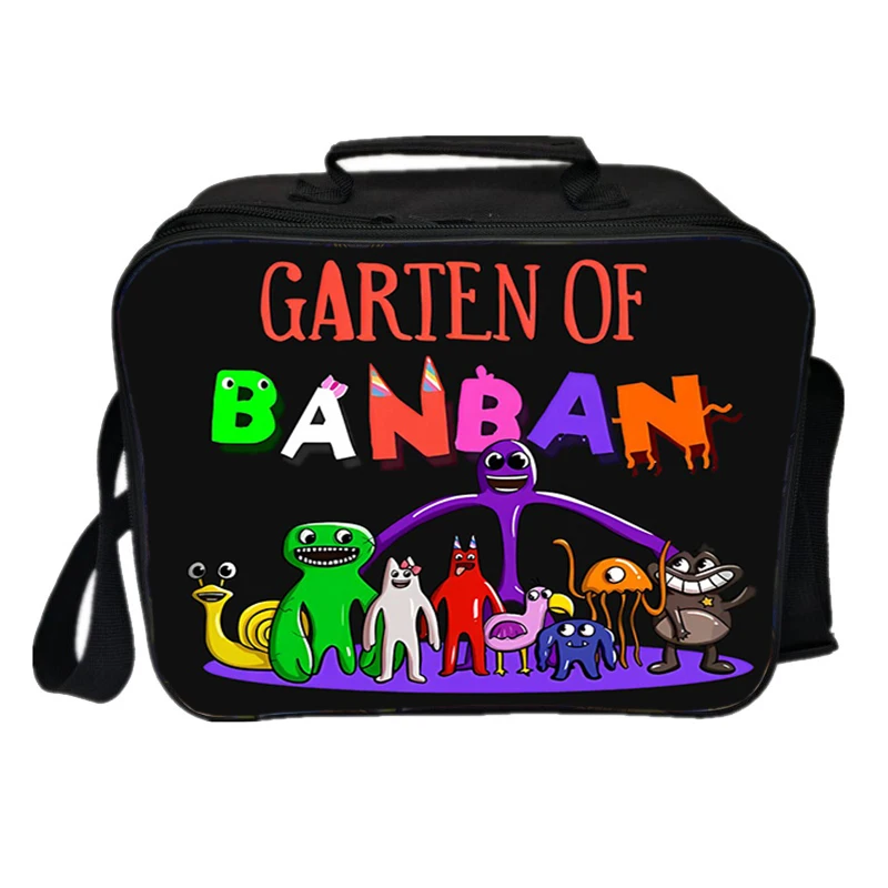 Garten de BanBan Cartoon Print Lunch Bag, Grande capacidade, lancheira de isolamento portátil, Tote de piquenique ao ar livre, Bento Bag do estudante, Nylon