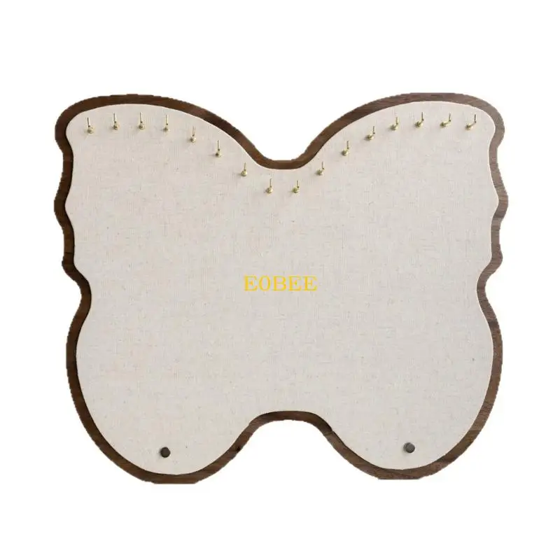 

E0BE Bucolic And Linen Butterfly Design Jewelry Organizers Necklace Display Board