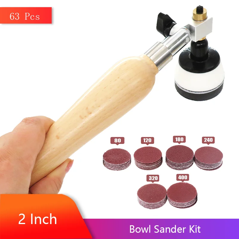 

2Inch 50MM Bowl Sander Kit 63Pcs Sander Surface Polishing Sandpapers for Wood Metal Tools Power Tools Sanders & Accessories