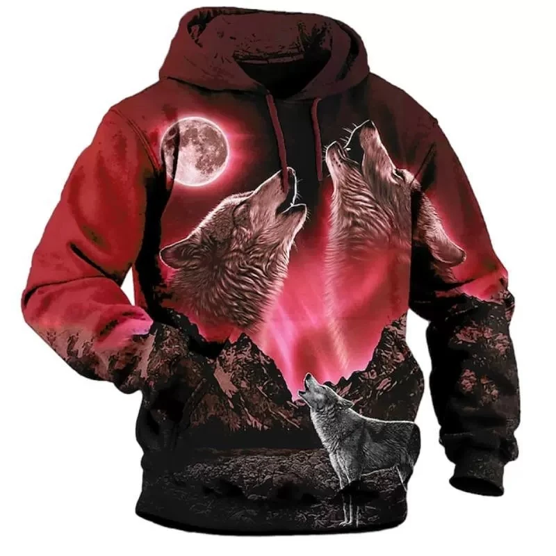 

Fashion 3D Print Wolf Men Women Hoodies Streetwear Oversized Pullovers Hooded Sweatshirts Male Tops Clothing Harajuku S-7XL