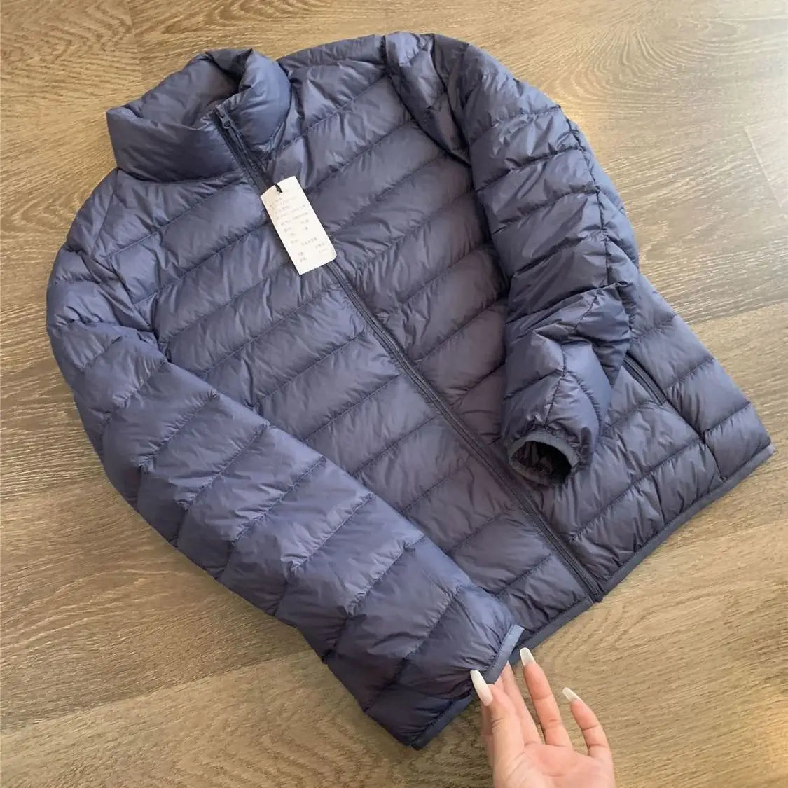 Calore Leggero ort Puffer Jaet Colletto alla coreana da uomo Cappotto con cappuccio Elemento con nodo Tessuto in nylon Vestibilità ampia Primavera Se...