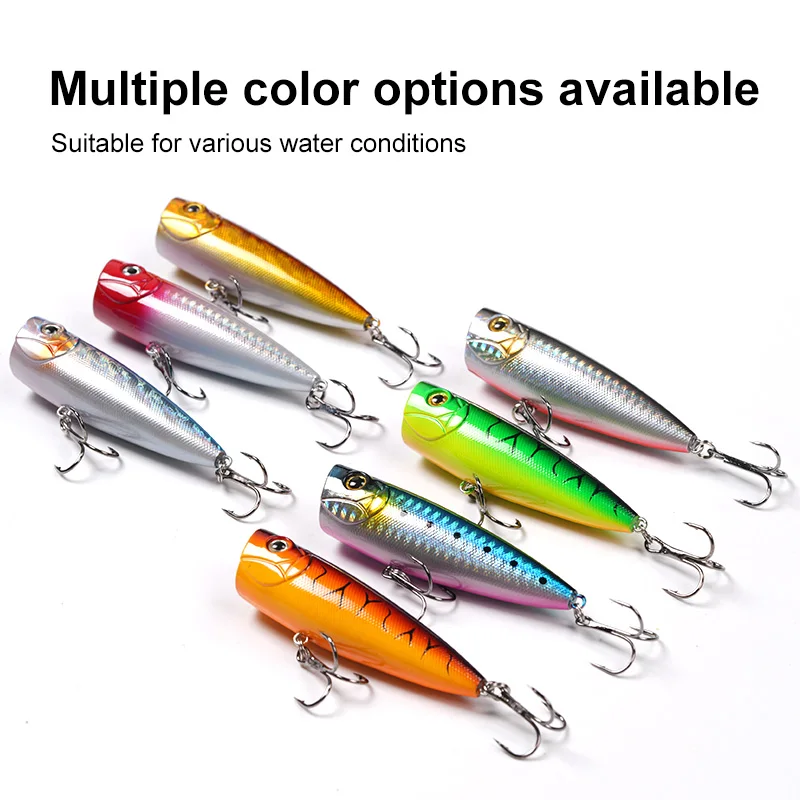 Wondersee 7pcs Popper ชุด 110mm 13g Surface Walker Popper เหยื่อ VIB หล่อยาว Wobbler ตกปลา Lure Hard เหยื่อ Crank Clearance