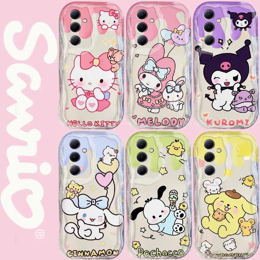 

Sanrio Hello Kitty Kuromi 3D Wave Case For Xiaomi Mi 14 12 12T 11 Lite Poco M6 X6 X5 X4 F4 X3 M3 Pro 4G 5G Soft Silicone Cover