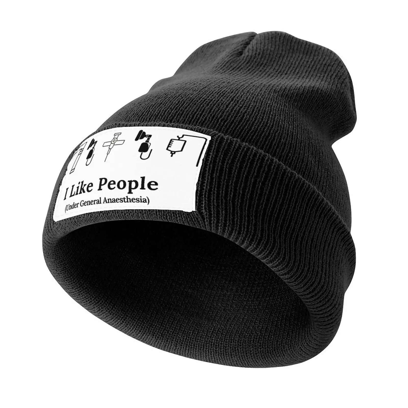 I like people (under general anaesthesia) Knitted Cap Streetwear Golf Ladies Men's