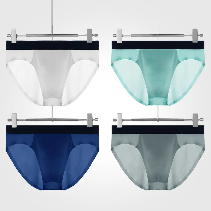 

5PCSMмужское нижнее белье, тонкий ледяной шелк, дышащее и бесшовное. Мужские летние треугольные трусы, прозрачные и сексуальные, с заниженной талией.