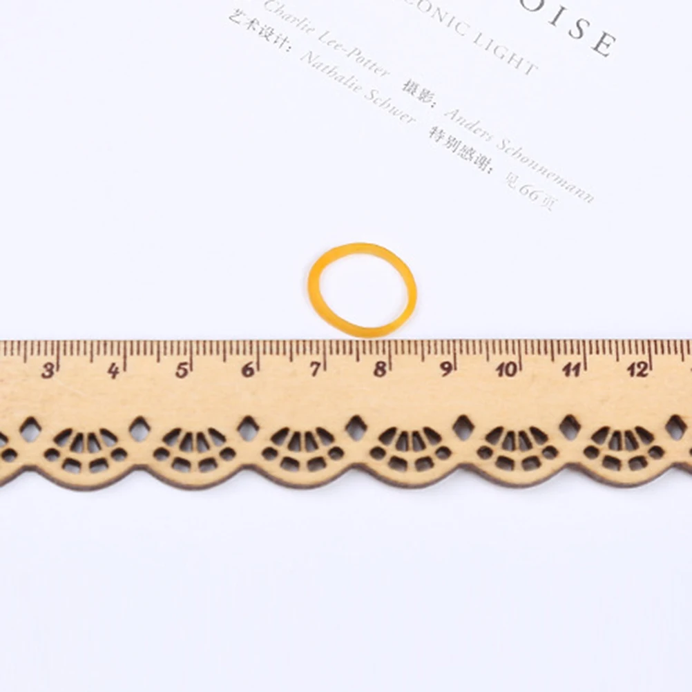 100G Rubber Bands 1.5x0.14cm Yellow Reusable Strong Elastic Round Rings for Home Office School Binding Needs Rubber Band