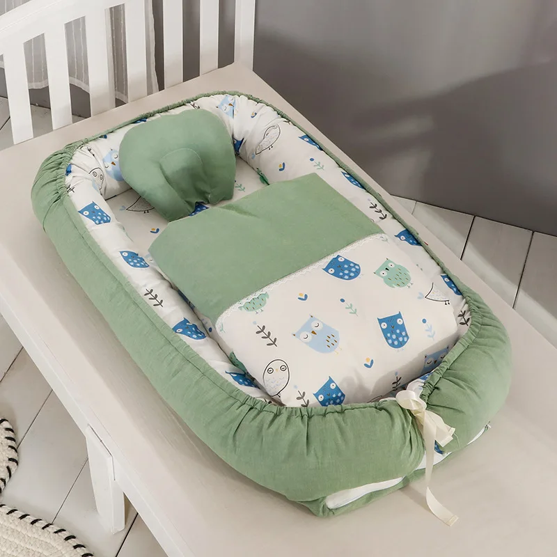 Baby Nest 100% Cotton Baby Nest Bed Infant Lounger Bassinet Snuggle